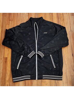 AL Wissam Jacket Heavy Y2K Black Track 5XL Full Zip Bomber Fleece Lined Hip Hop